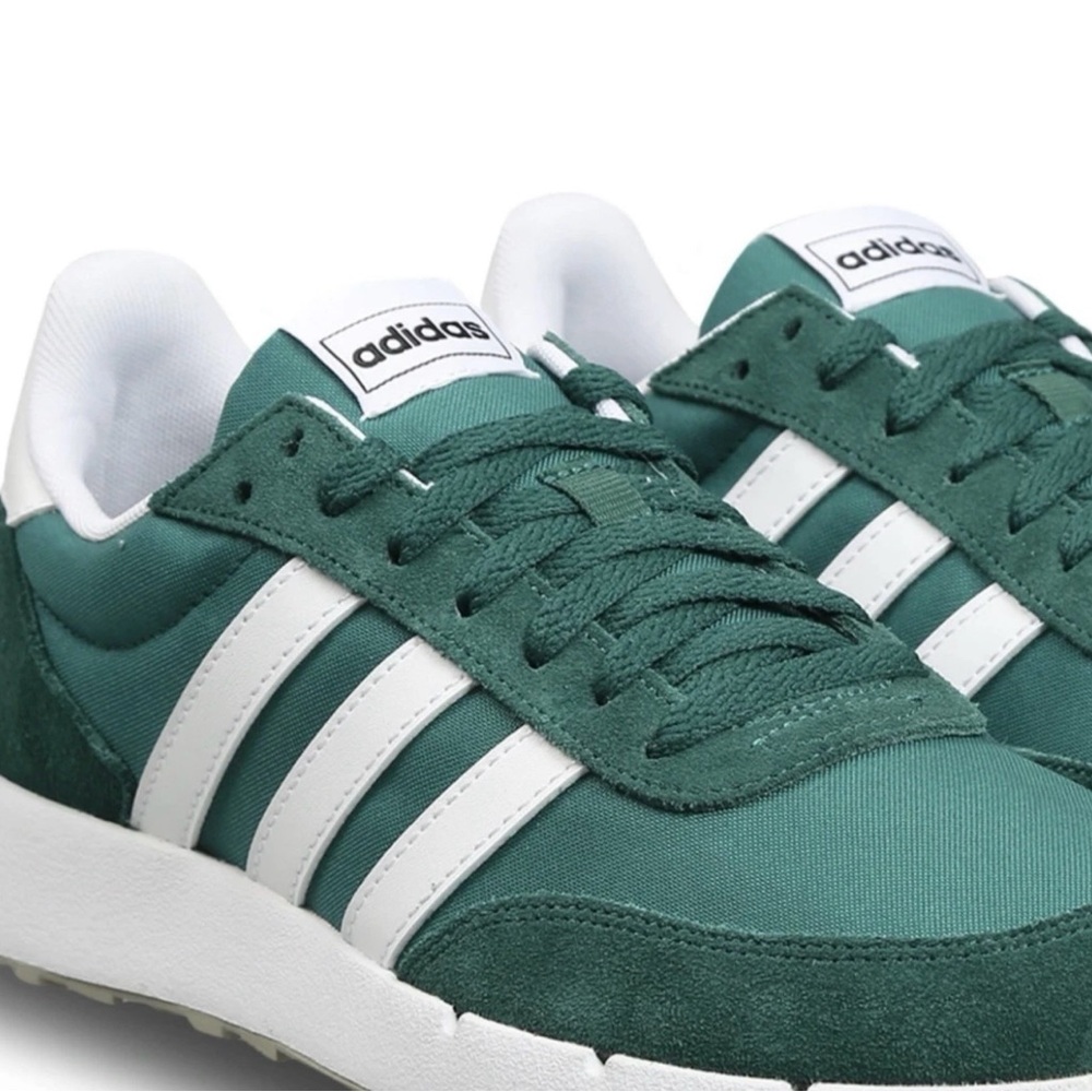 Adidas Run 60s 2.0 Men’s 11.5 Green White Sneakers NIB Box Damage NEW - Picture 4 of 9